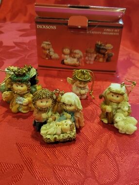 Dicksons Nativity Ornament Set Child Like Pieces for Christmas
